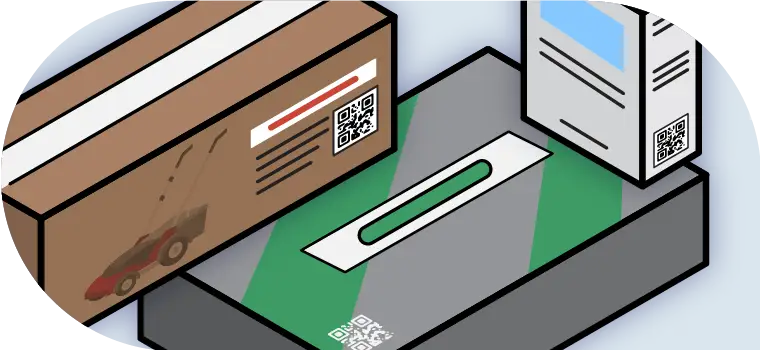 Multiple types of product packaging with QR codes on each package